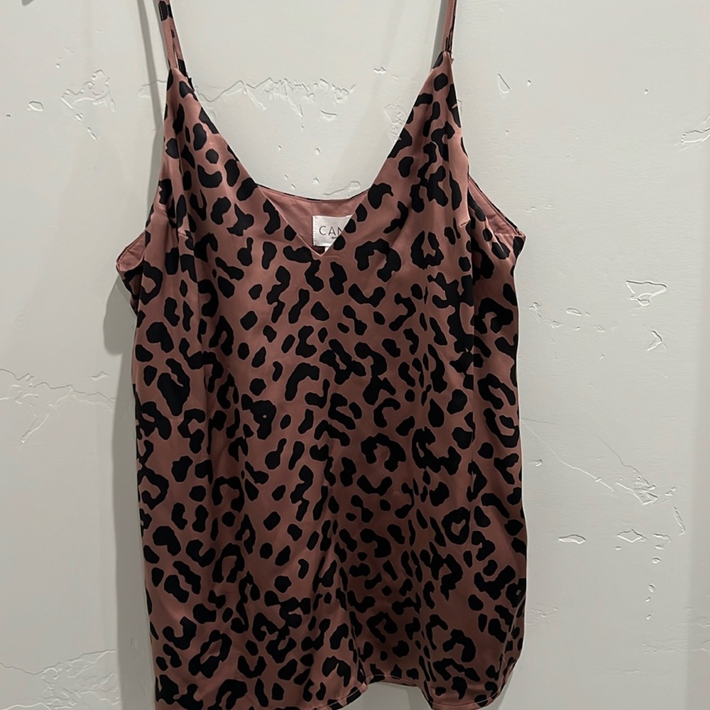 CAMI NYC- Graphic Leopard Silk Camisole. Size XL, NWT